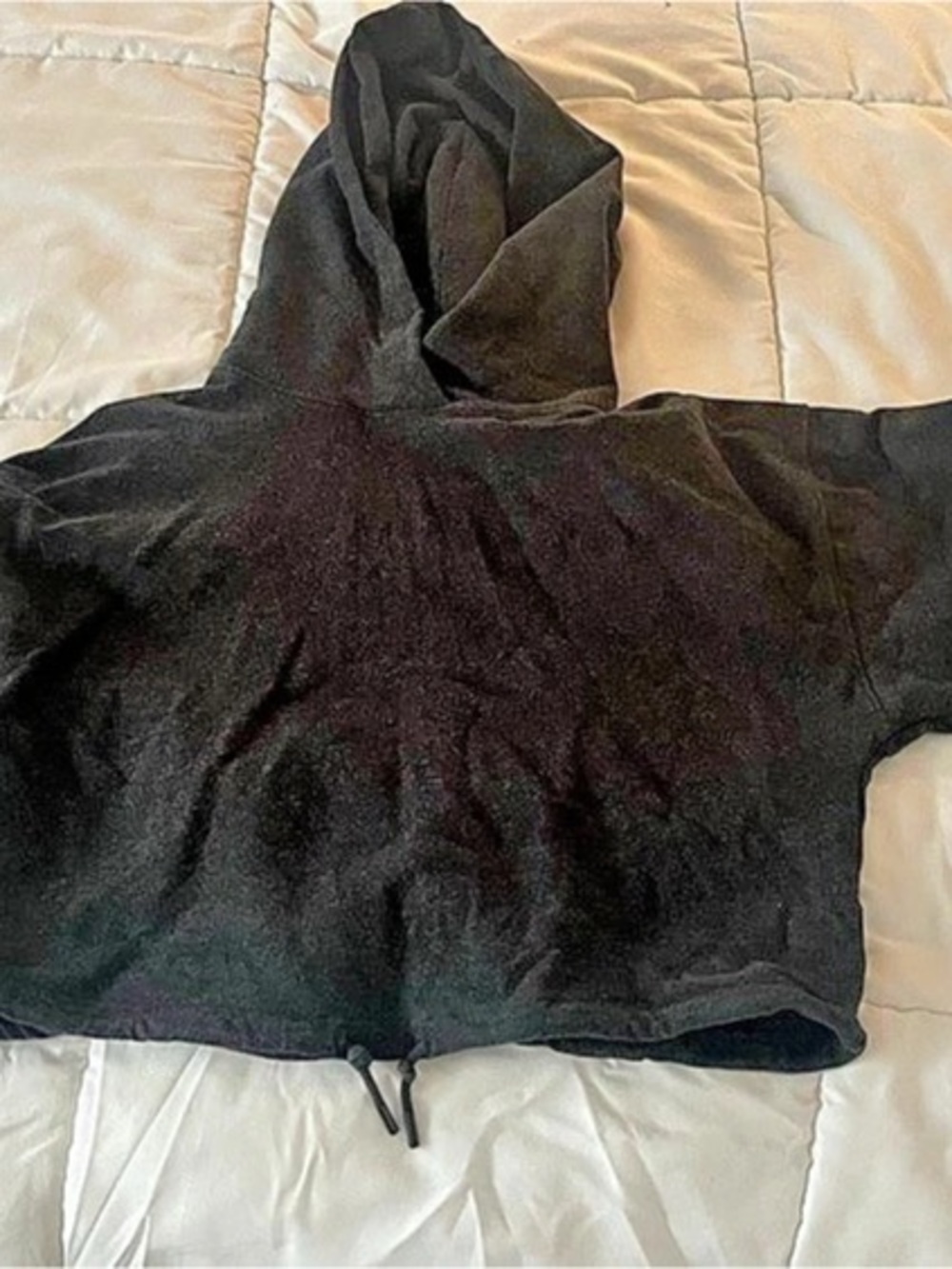 The Group Babaton Cropped Hooded Top in Dark grey/black Size XS